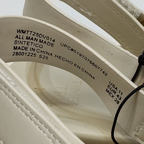 Time And Tru Dad Buckle Slingback Sandal Size 11 Bone Color Adjustable Strap NWT - Picture 7 of 8